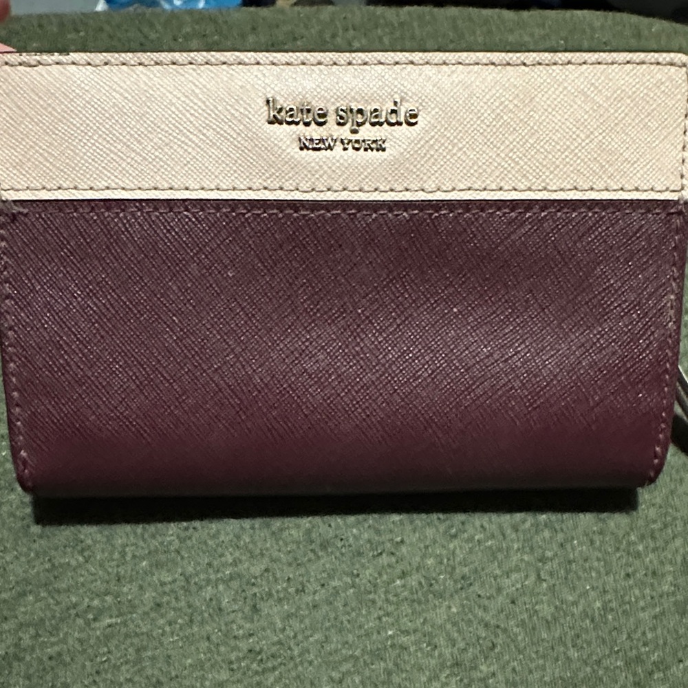 Kate Spade Cream and Burgundy Wallet
